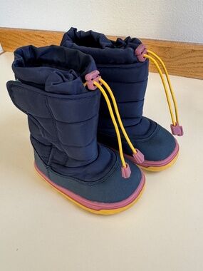 TEN LITTLE Snow Boots, waterproof, insulated, Sz 7, Blue, velcro & cinch cord